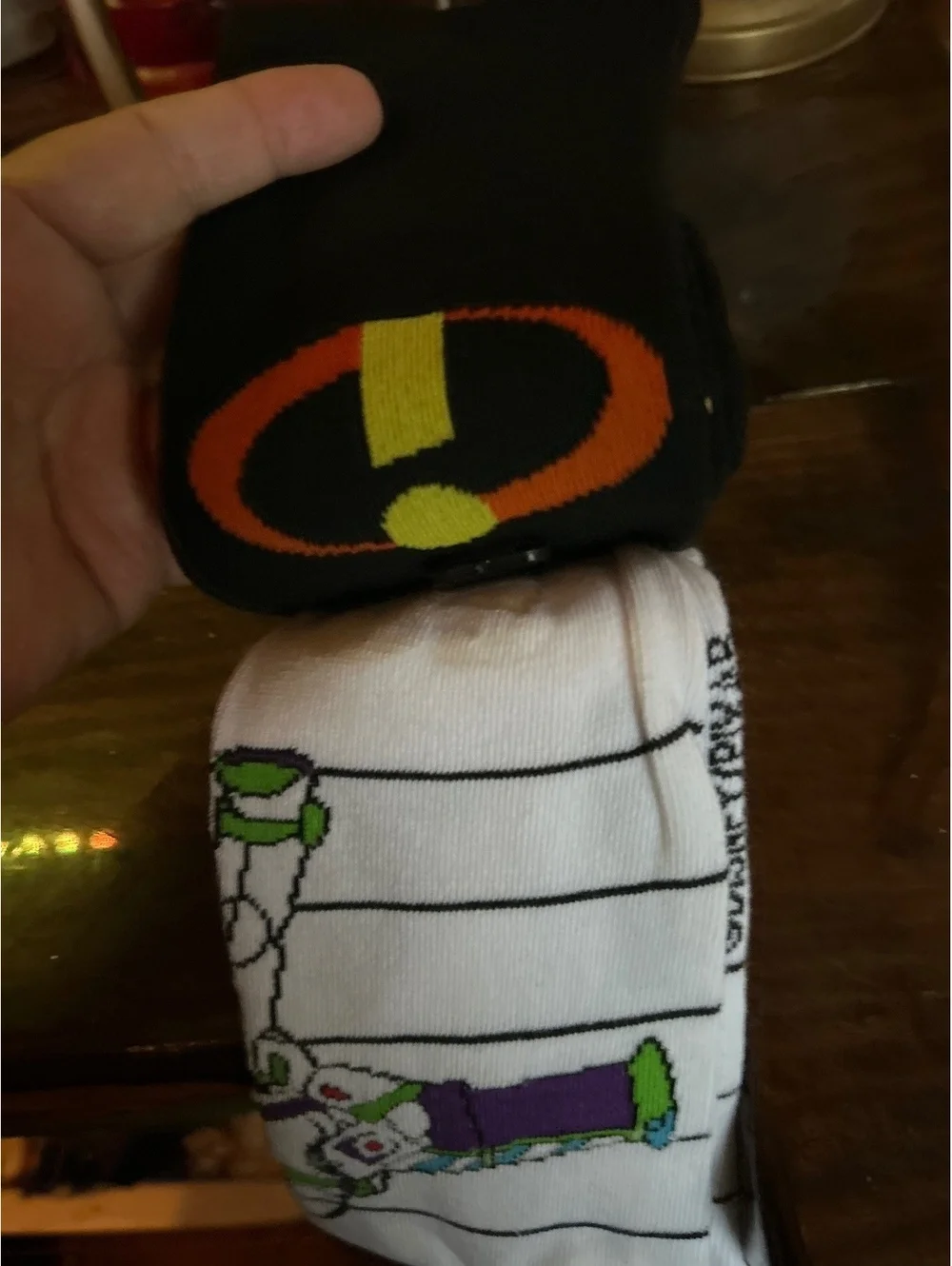 Pixar Character Socks 2-Pack - Woody & Buzz Lightyear, The Incredibles